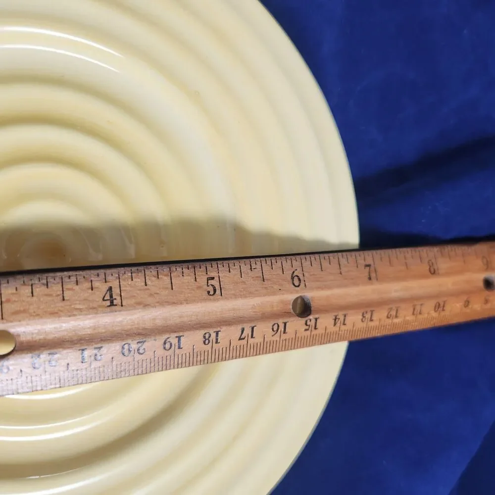 Yankee Candle Yankeeware Ceramic Shade & Plate Yellow Ridged Tea Light Retired